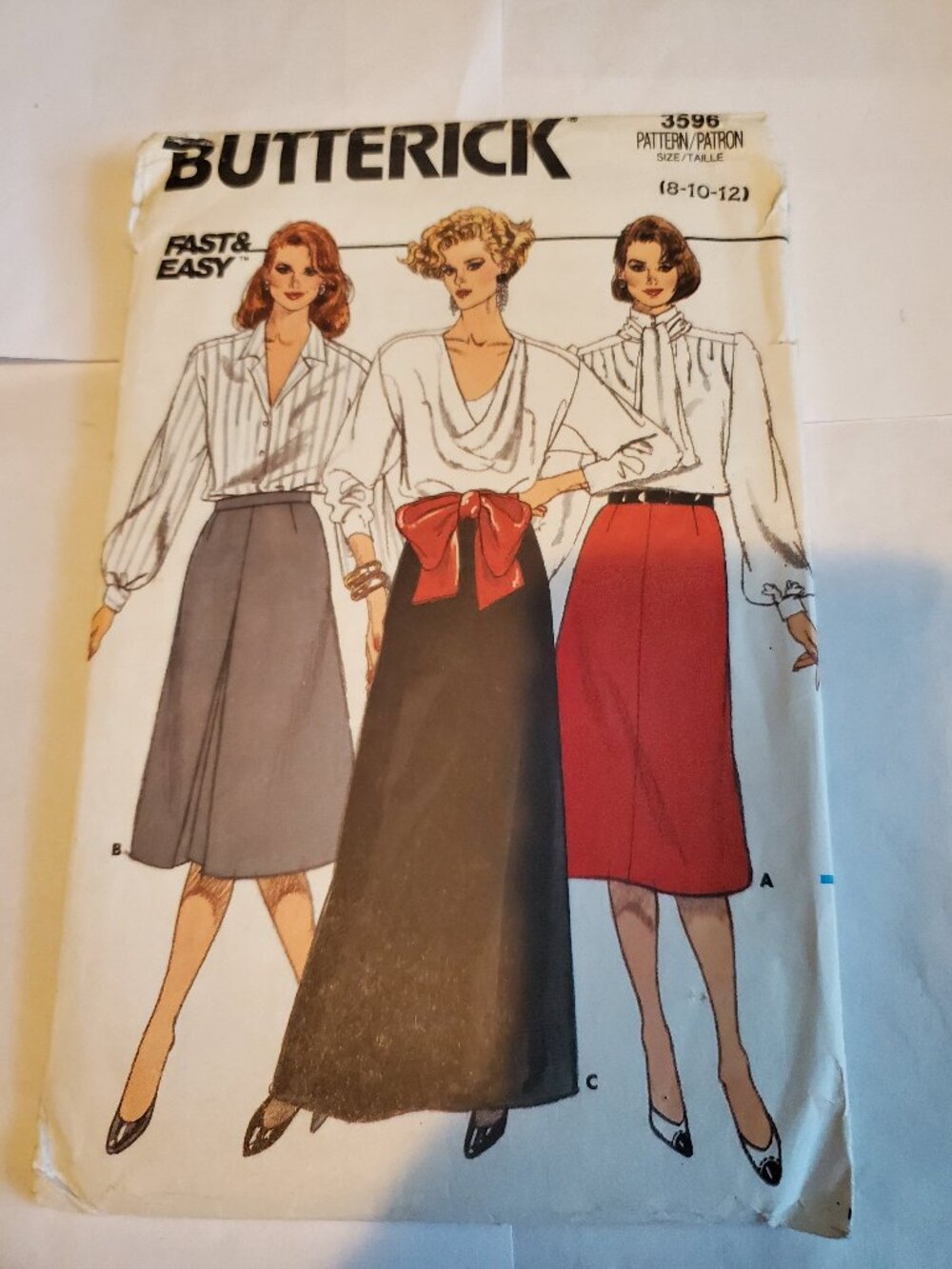 BUTTERICK 3596 MISSES 8 10 12 SKIRT PATTERN